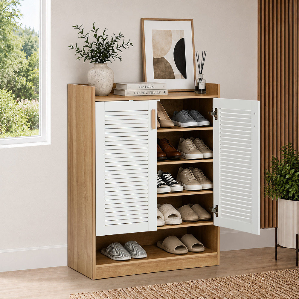5-Tier Shoe Storage Cabinet 2 Doors | Simpledeals