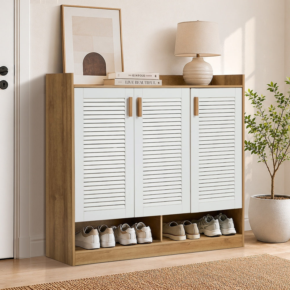 5-Tier Shoe Cabinet 3 Door Storage Cupboard | Simpledeals
