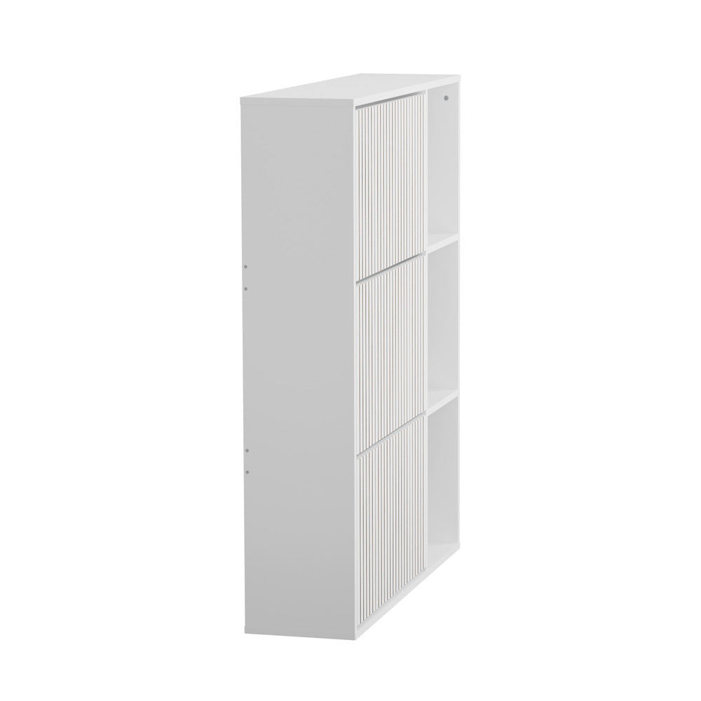 Shoe Rack Storage Cabinet with Display Shelves Black