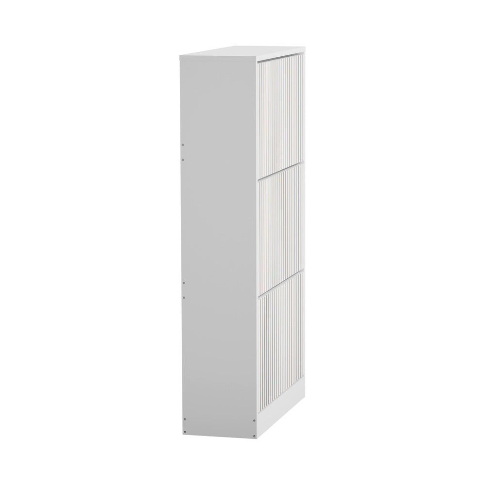 Shoe Rack Storage Cabinet 3 Compartments Black