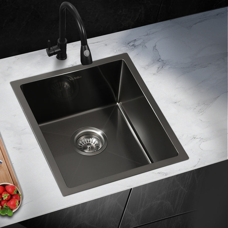 44X38CM Stainless Steel Sink Single Bowl with Waste Black, Stainless Steel Sink - photo 41