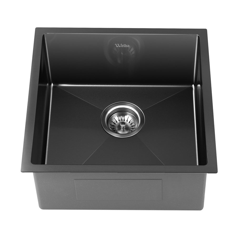 44X38CM Stainless Steel Sink Single Bowl with Waste Black