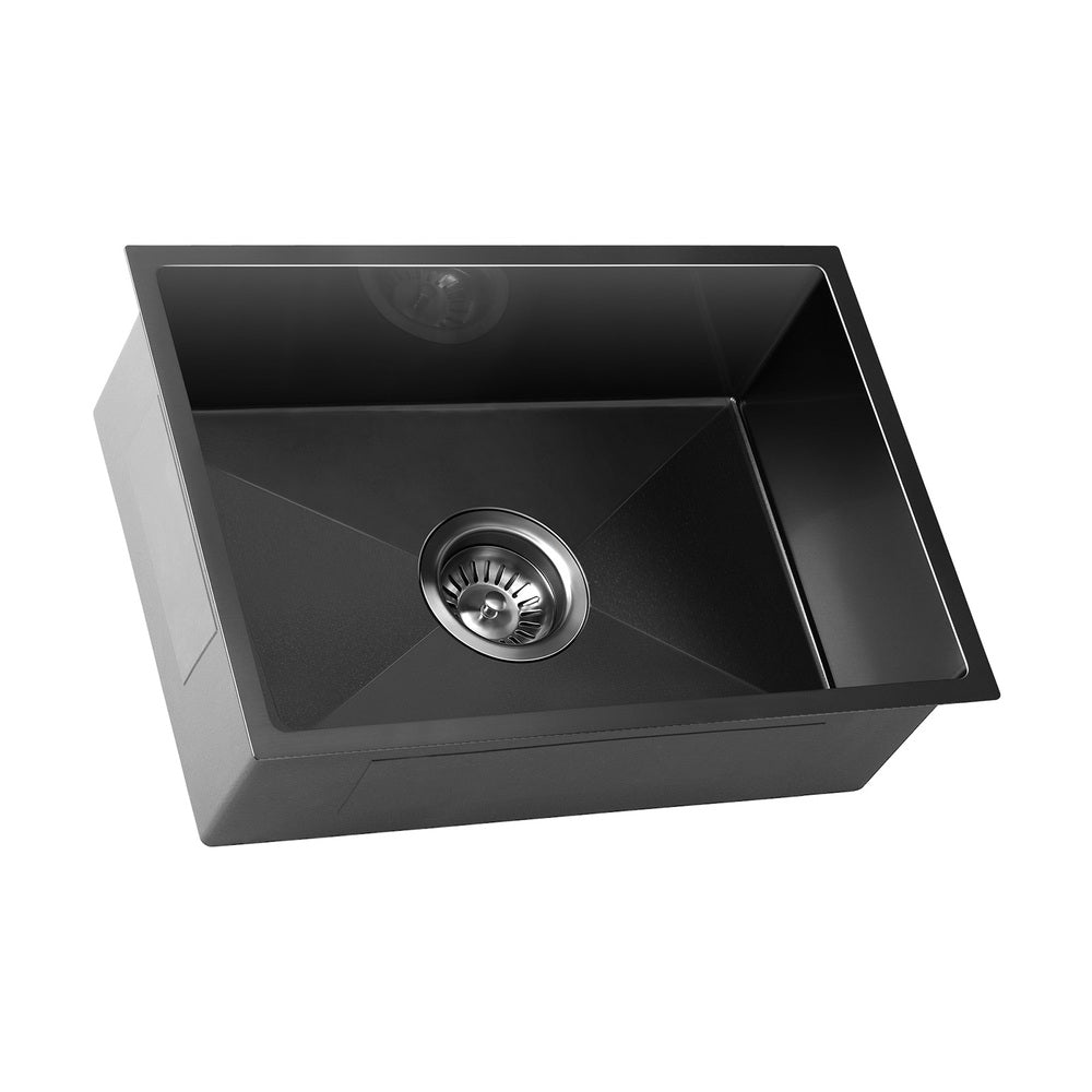 44X38CM Stainless Steel Sink Single Bowl with Waste Black