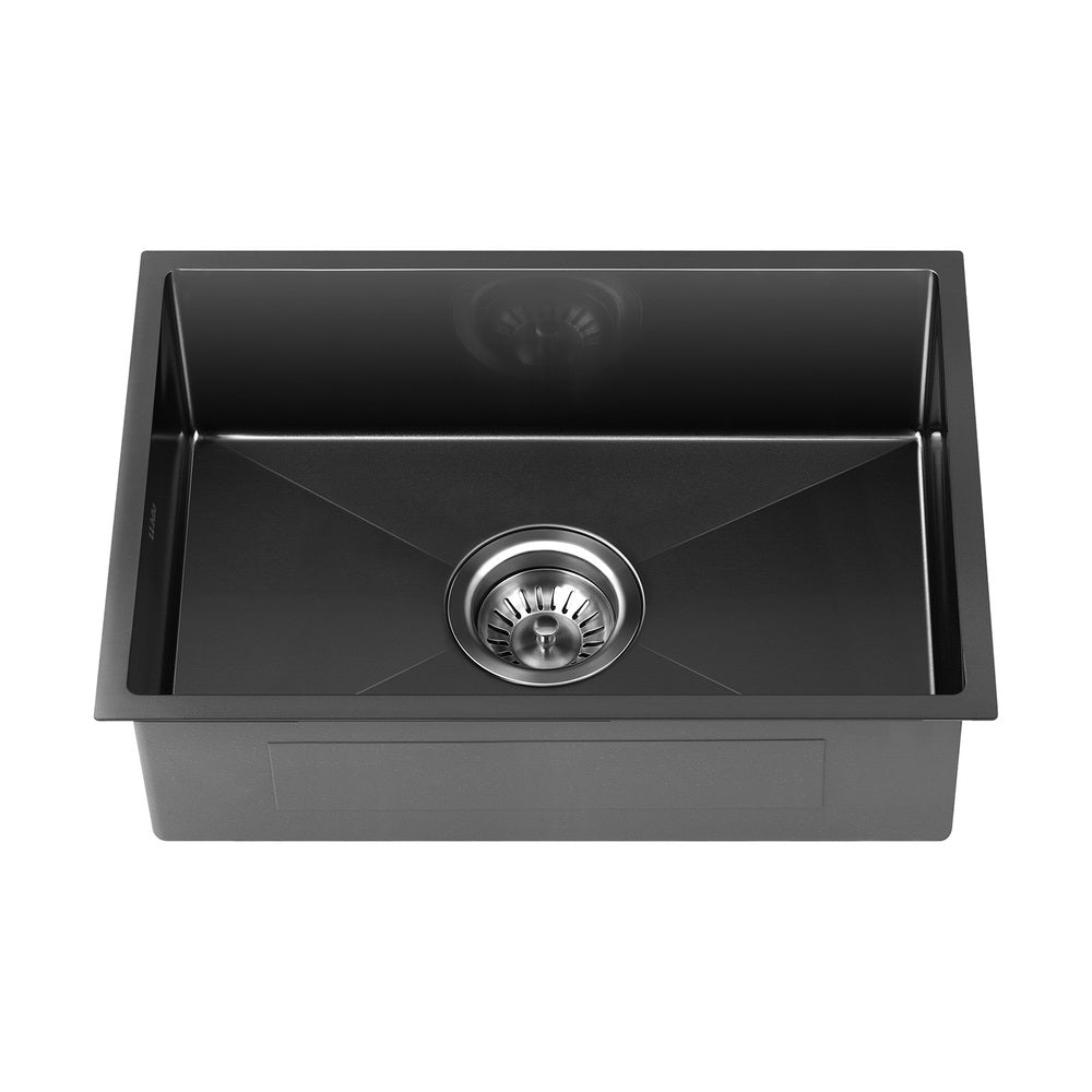 44X38CM Stainless Steel Sink Single Bowl with Waste Black