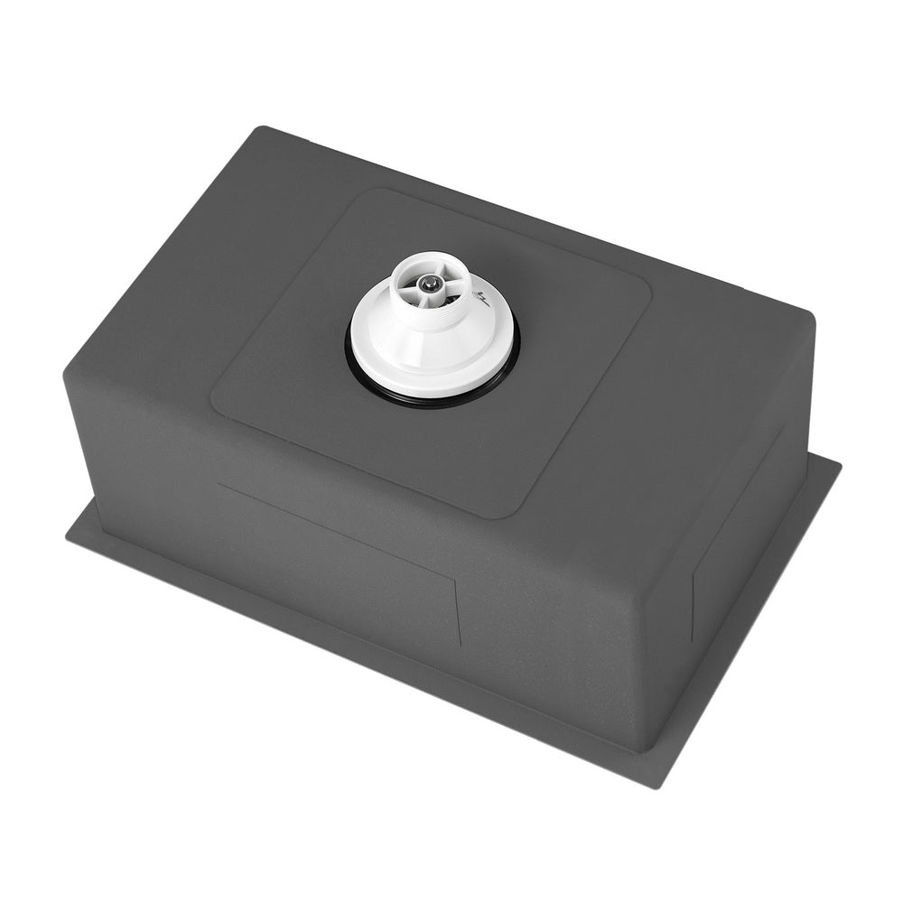 44X38CM Stainless Steel Sink Single Bowl with Waste Black