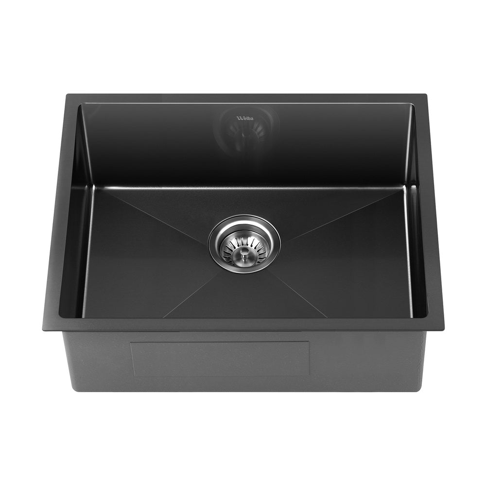 44X38CM Stainless Steel Sink Single Bowl with Waste Black