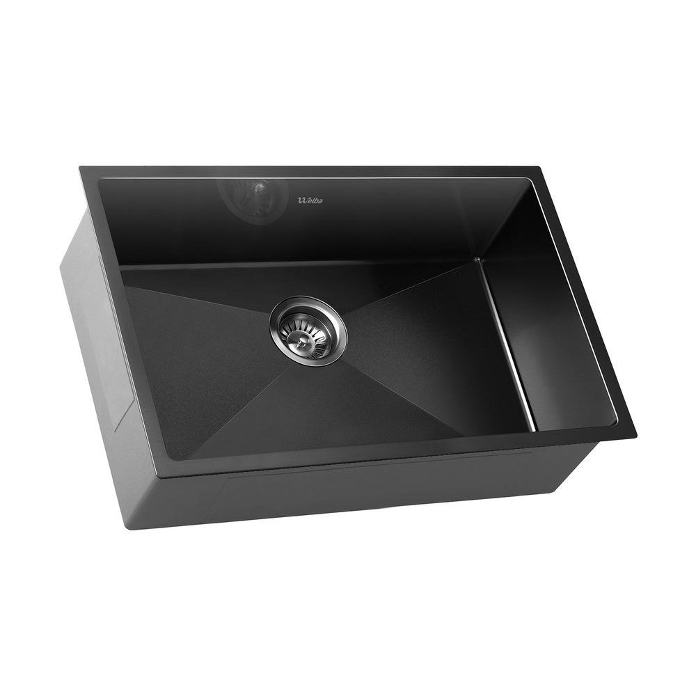 44X38CM Stainless Steel Sink Single Bowl with Waste Black