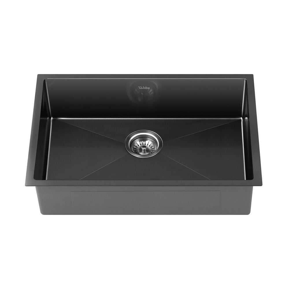 44X38CM Stainless Steel Sink Single Bowl with Waste Black
