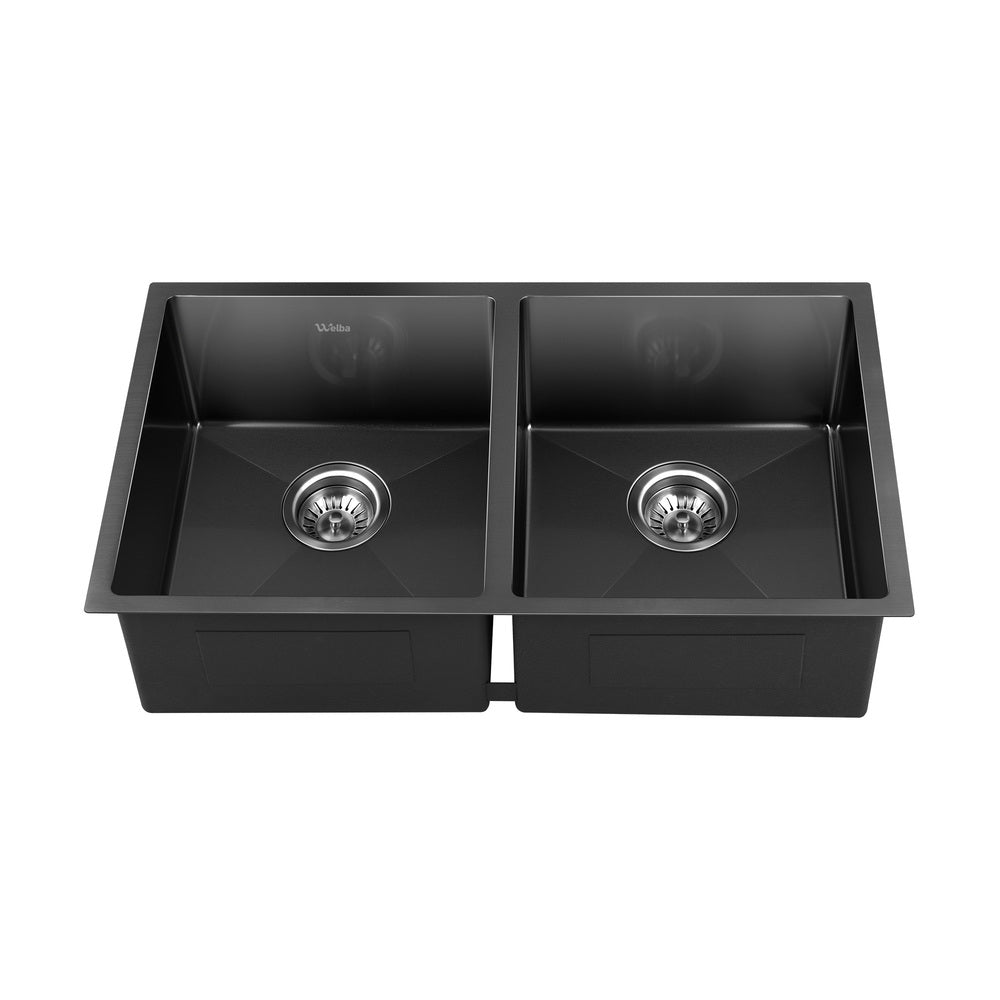 Welba Kitchen Sink Stainless Steel Basin Double Flush Mount