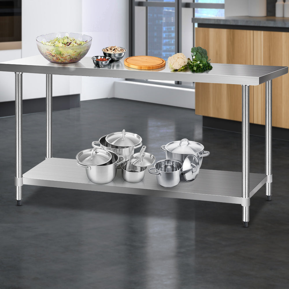 Stainless Steel Kitchen Bench 1829x610mm Commercial Work Table