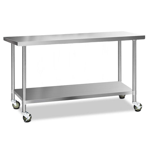 Durable 1829X610Mm Stainless Steel Kitchen Bench With Wheels