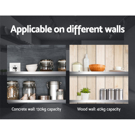 1200Mm Stainless Steel Kitchen Wall Shelf Mounted Rack - Shelves Display Shelving Ssw