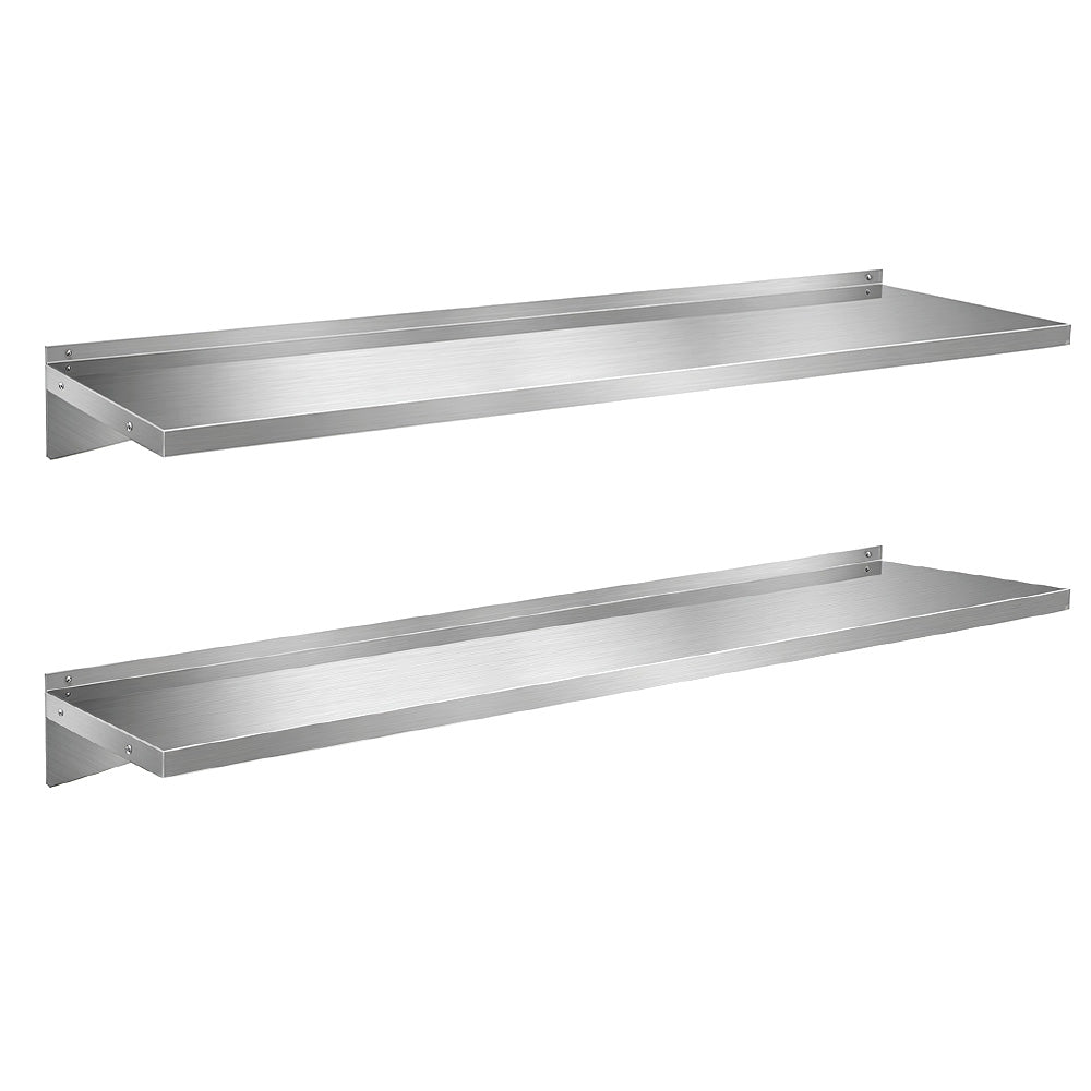 Stainless Steel Kitchen Wall Shelf 1200mm 2PCS | Simpledeals
