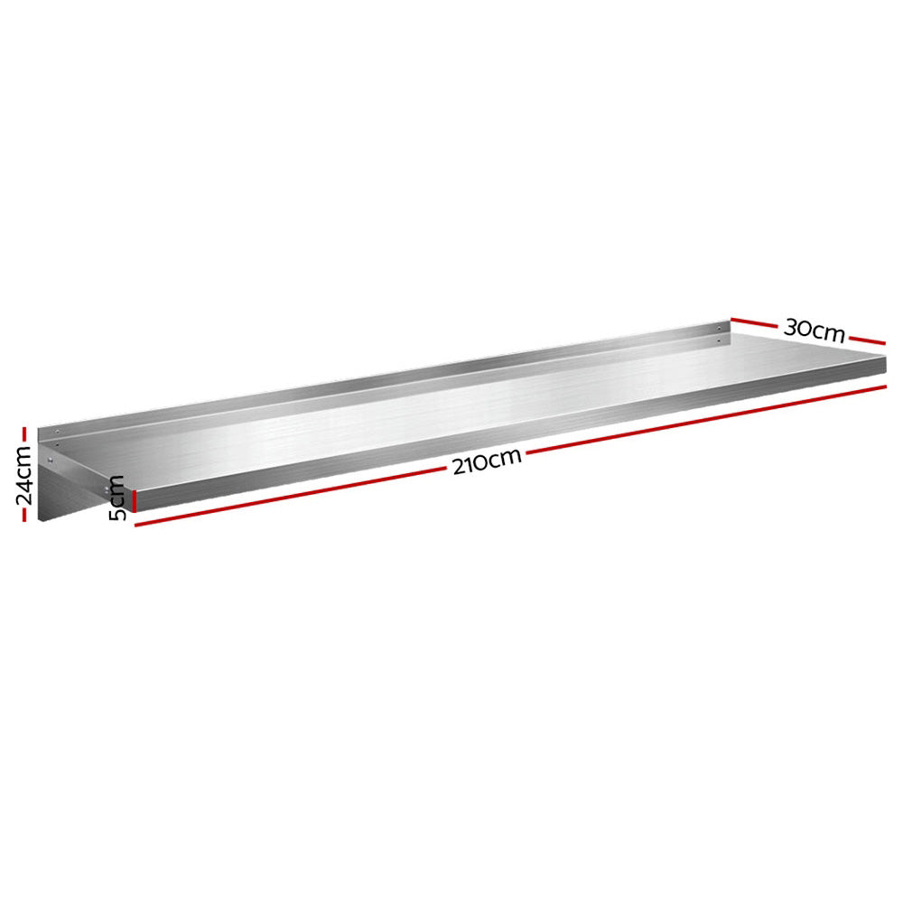 Stainless Steel Kitchen Wall Shelf 1200mm 2PCS | Simpledeals
