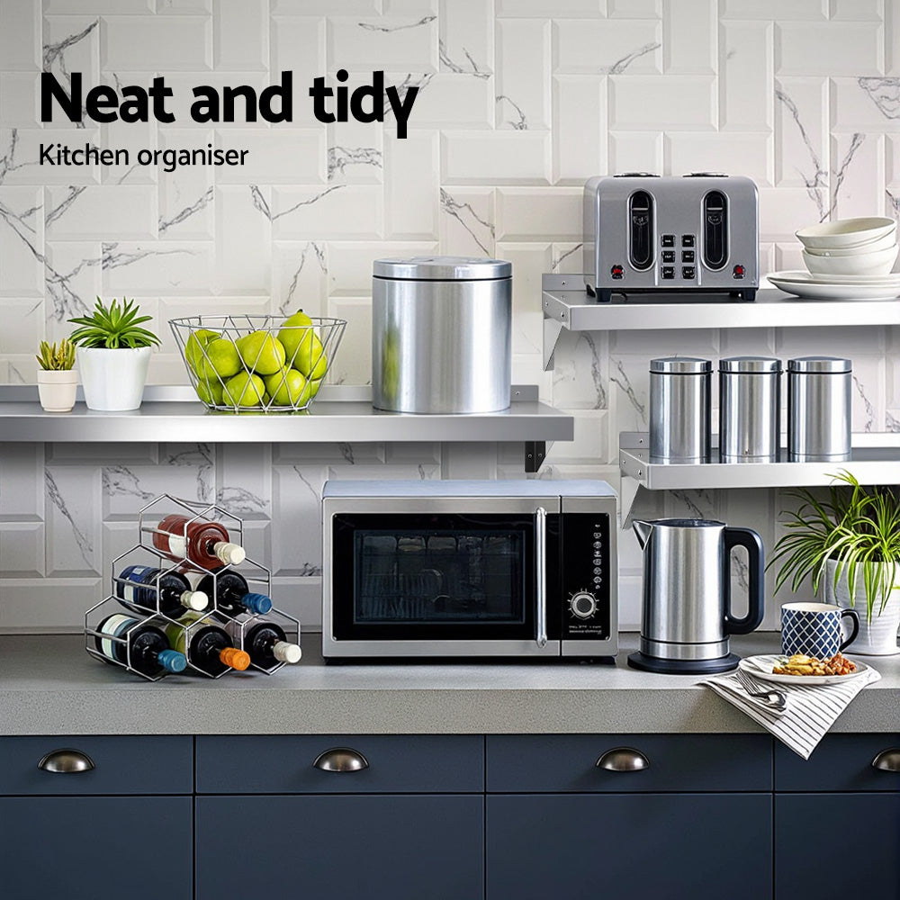 Stainless Steel Kitchen Wall Shelf 1200mm 2PCS | Simpledeals