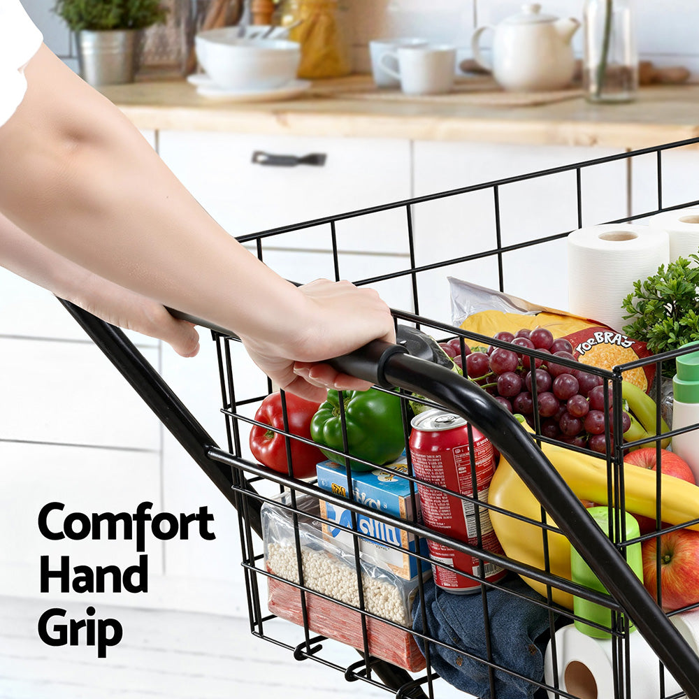 Foldable Trolley Cart Shopping Cart with Wheels Portable Grocery Carrier | Utility Trolleys