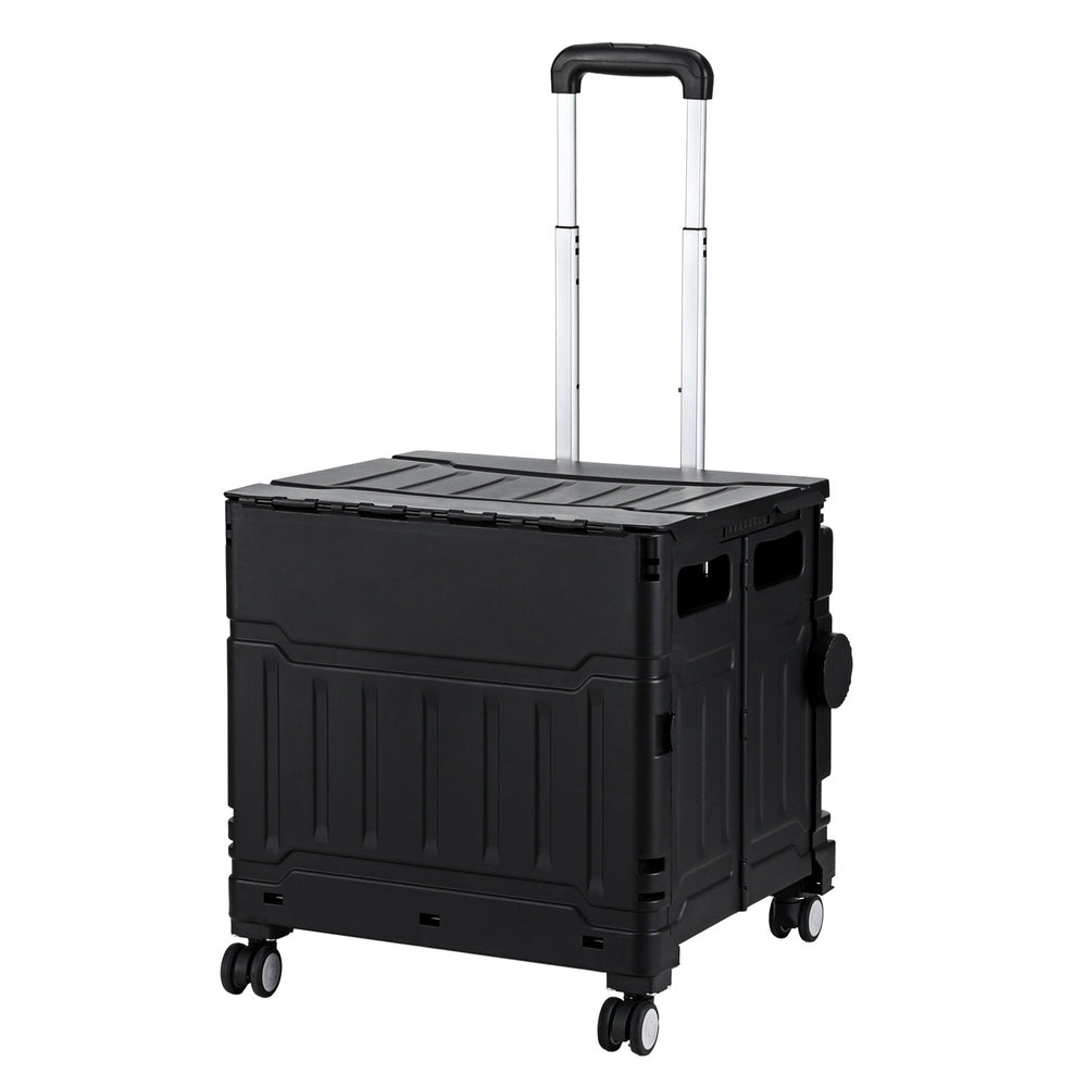 Shopping Trolley Cart 75L Foldable Black/Green/White