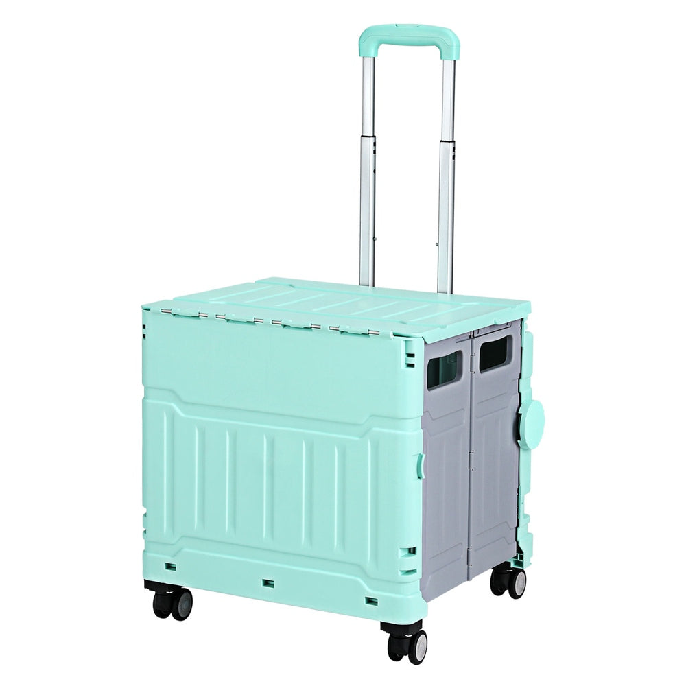 Shopping Trolley Cart 75L Foldable Black/Green/White
