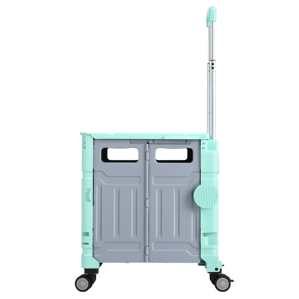 Shopping Trolley Cart 75L Foldable Black/Green/White