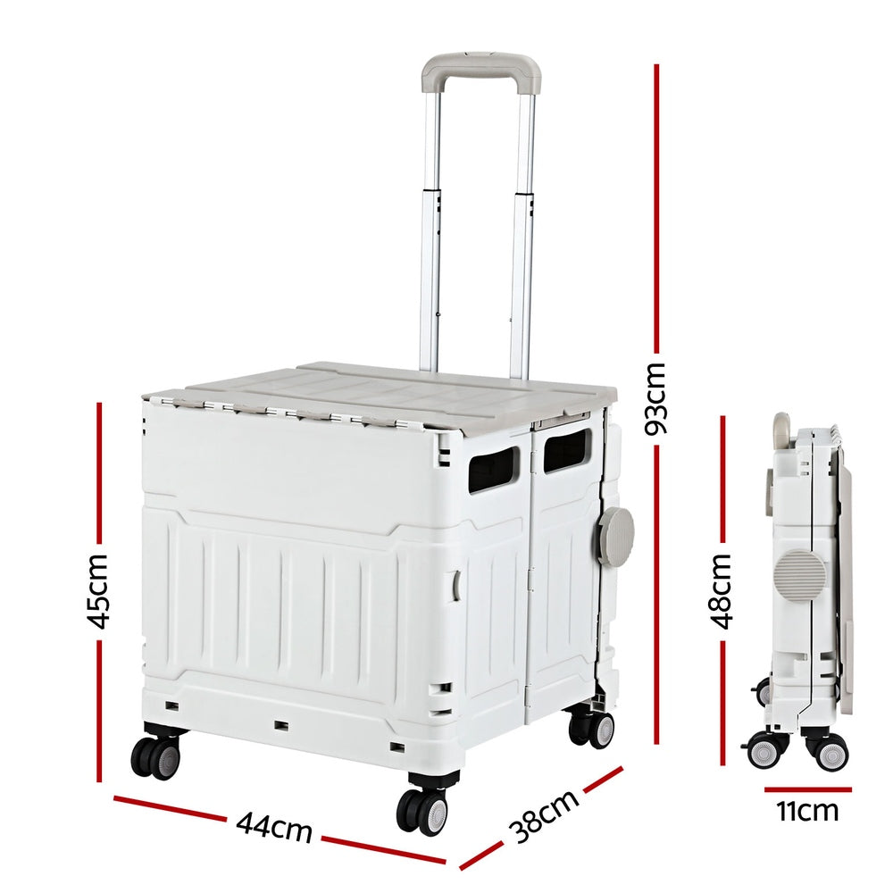Shopping Trolley Cart 75L Foldable Black/Green/White