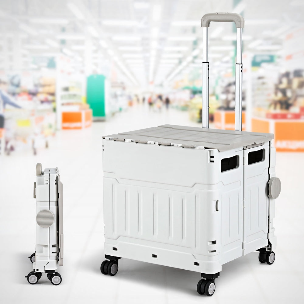 Shopping Trolley Cart 75L Foldable Black/Green/White