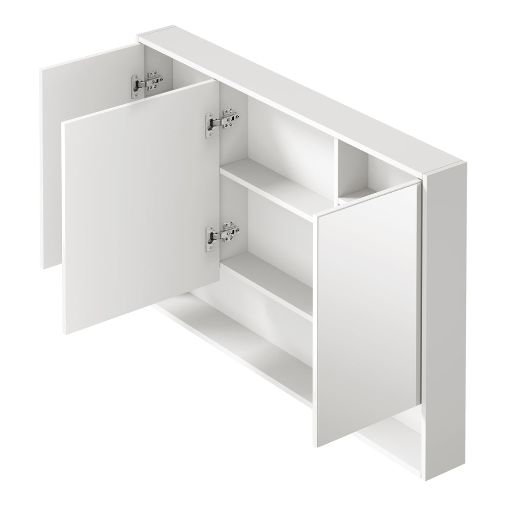 Bathroom Mirror Cabinet LED Wall Storage Black/White