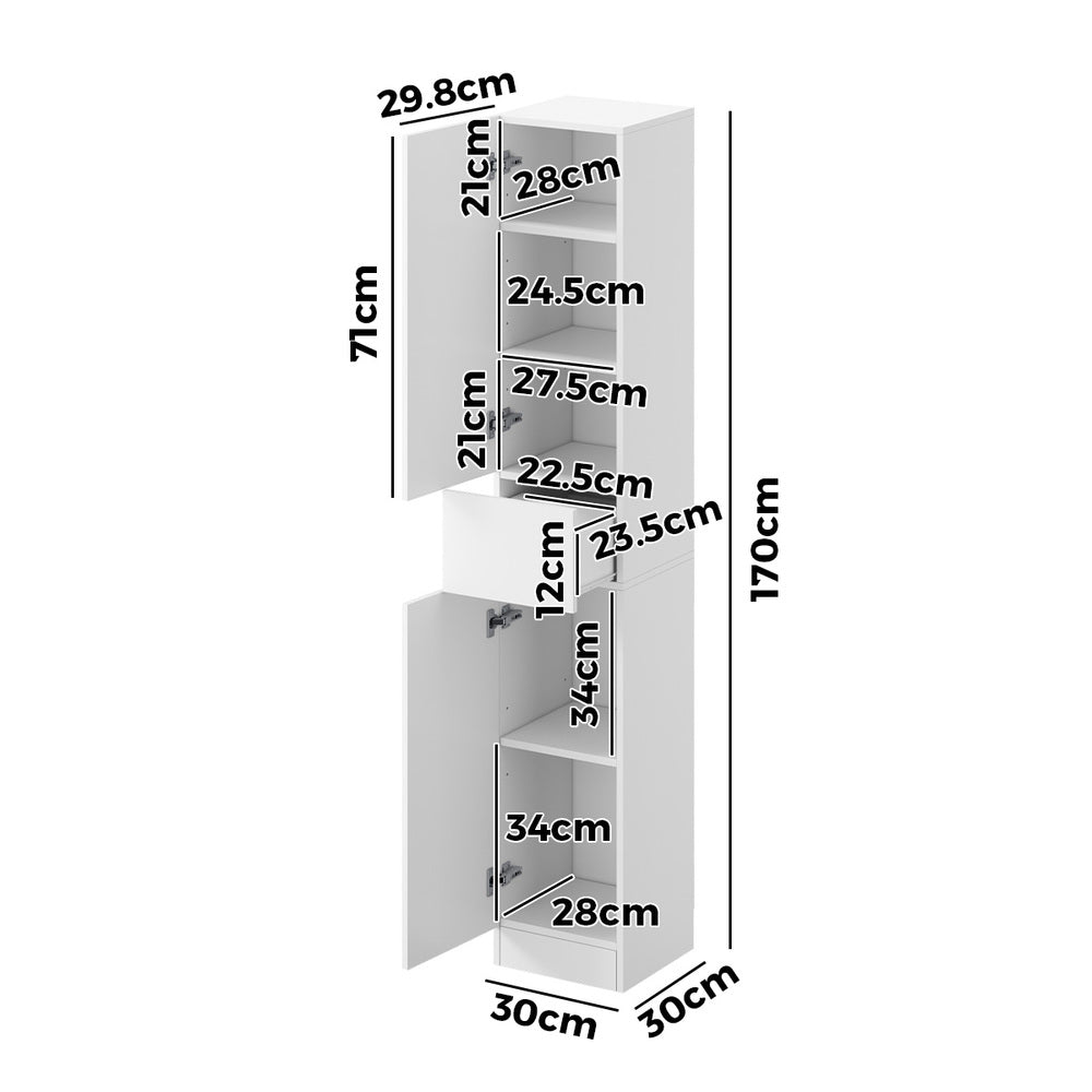 Tall Bathroom Storage Cabinet Slim White | Simpledeals