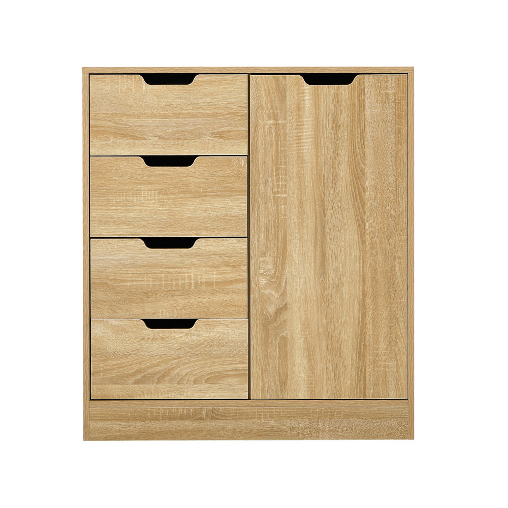 Storage Cabinet Buffet 4 Drawer Freestanding Cupboard Natural