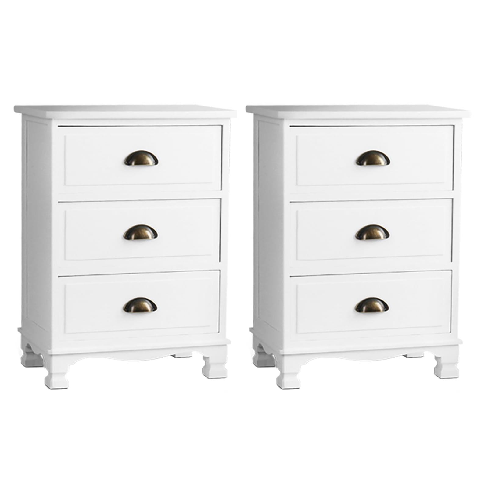 White bedside table 45x30x62.5cm, side view