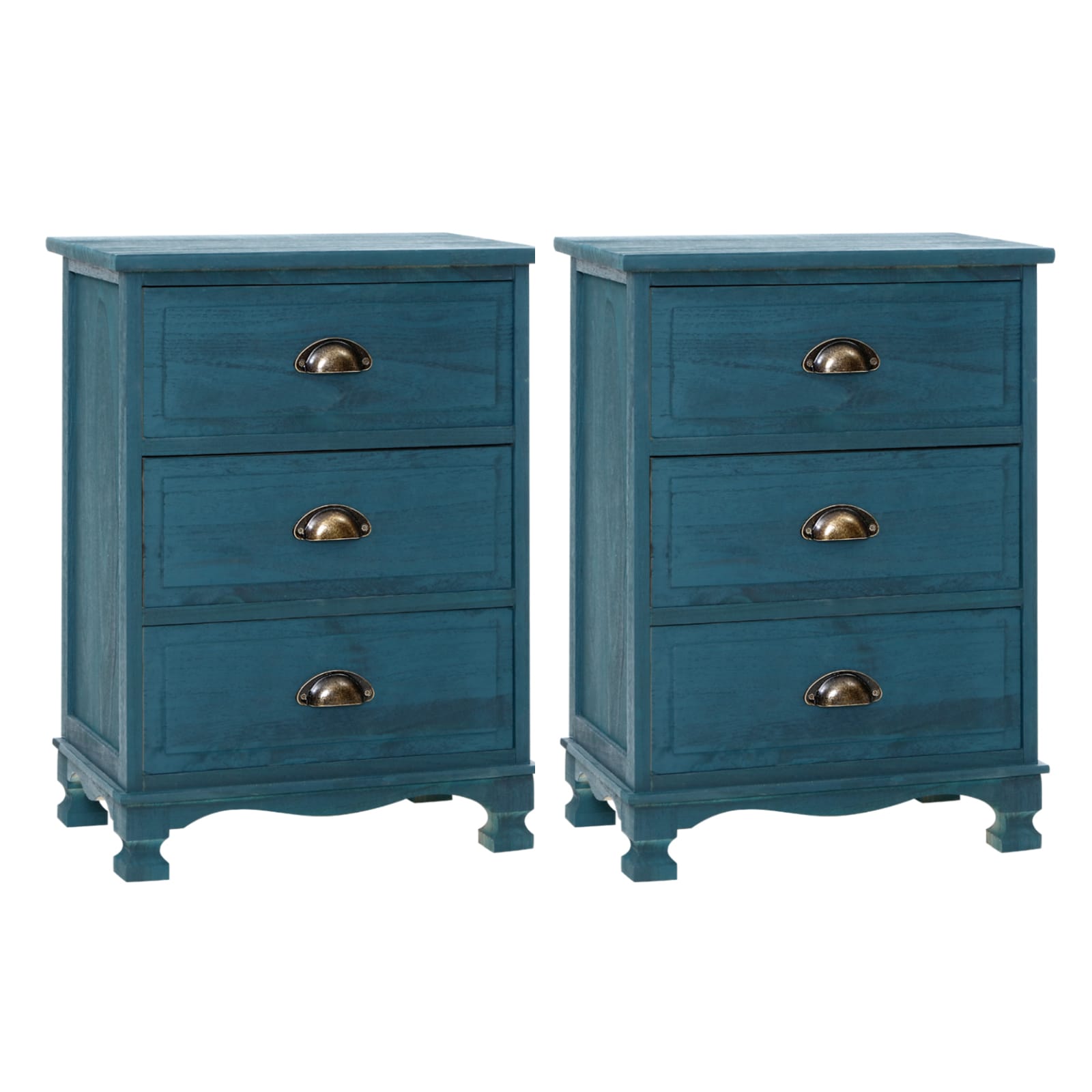 Bedside Table Vintage Blue 37x22x13.5cm