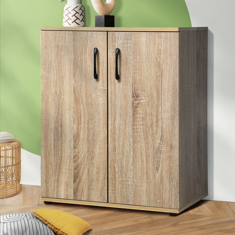 Sleek and Stylish: Versatile Sideboard Cupboard for Bathroom Storage-Natural beige\White with Natural colour