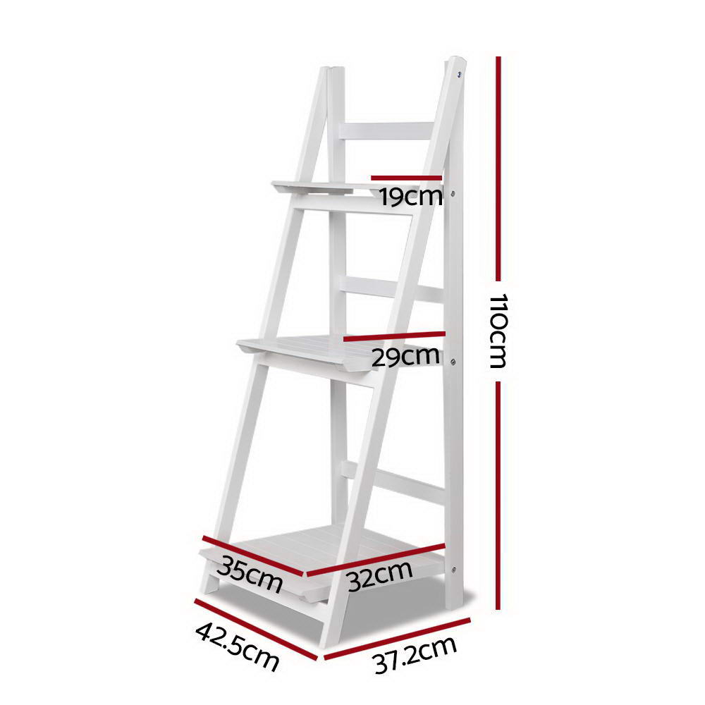 Bookshelf Corner Shelf 3 Tiers - Zane White