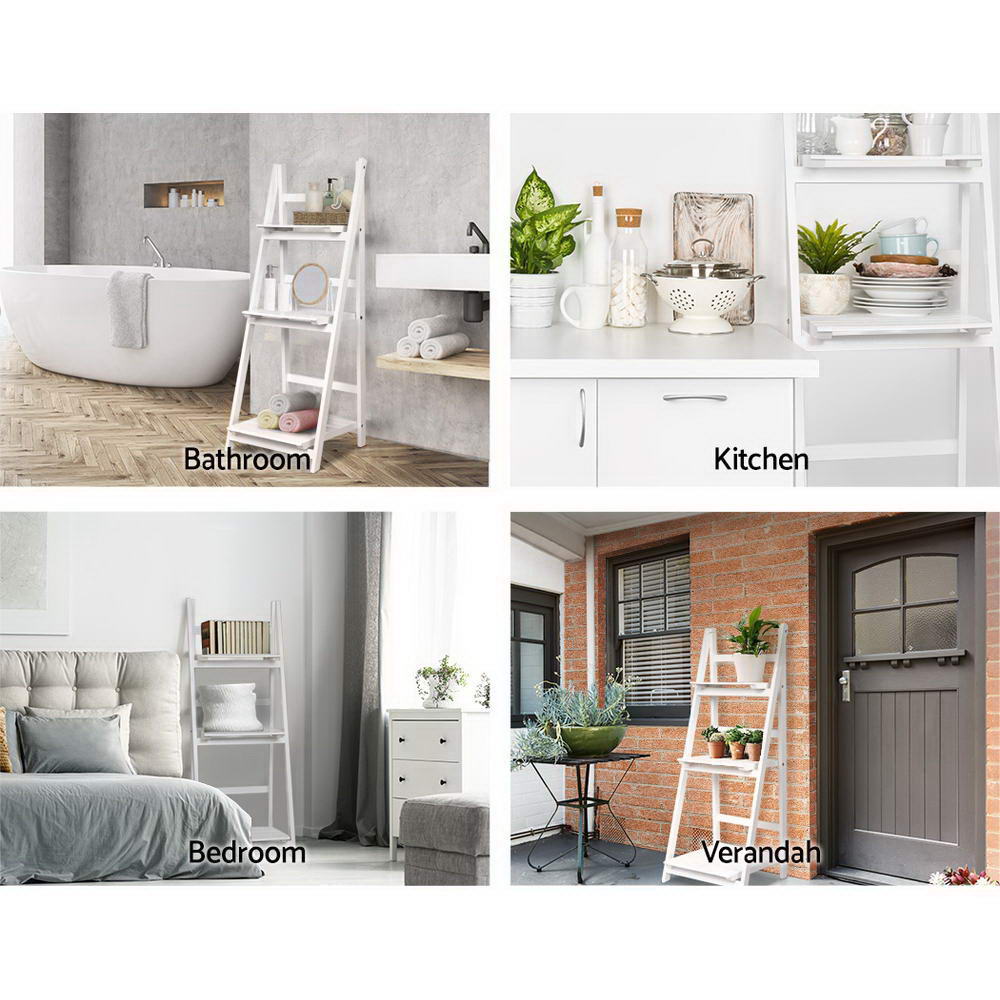 Bookshelf Corner Shelf 3 Tiers - Zane White