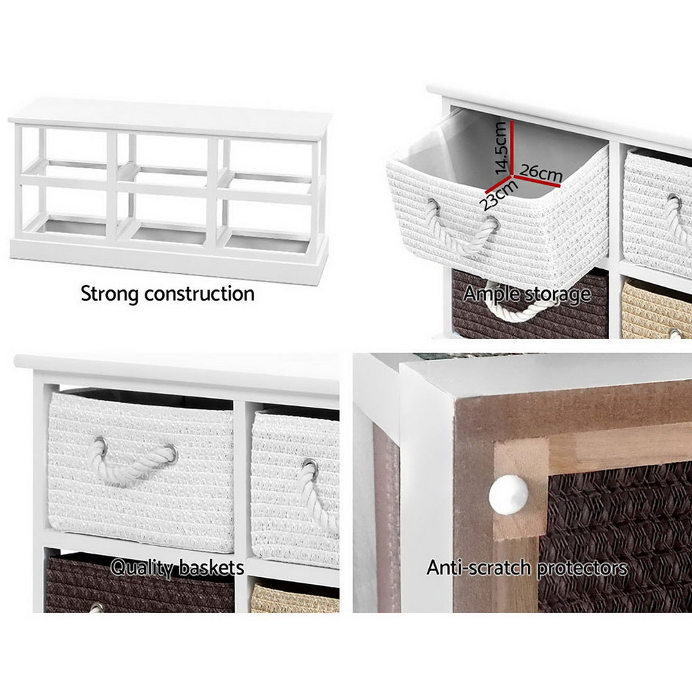 Storage Bench Shoe Organiser 6 Drawers Chest Cabinet Rack Box Shelf Stool