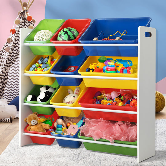 Kids Toy Box Organiser 12 Bins Display Shelf Storage Rack