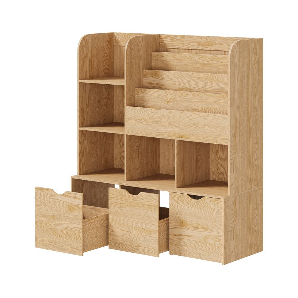 Kids Bookcase Toy Organiser Storage Natural | Simpledeals