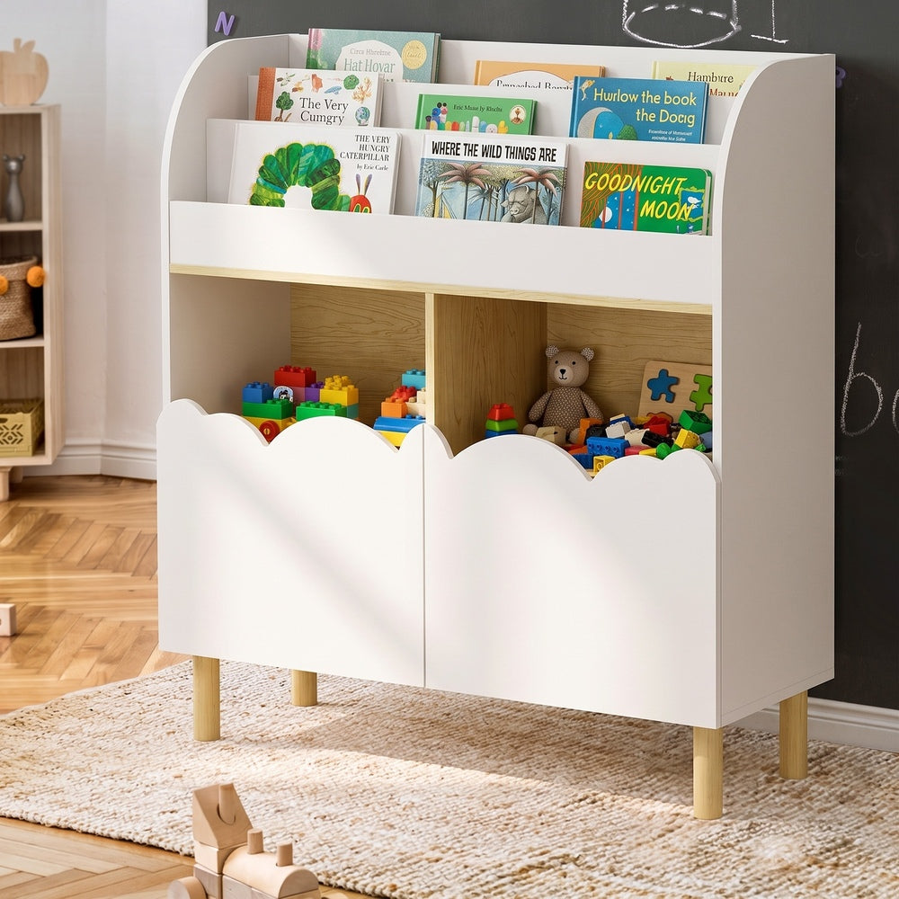 Kids Storage Bookshelf White 80x31.5x90cm