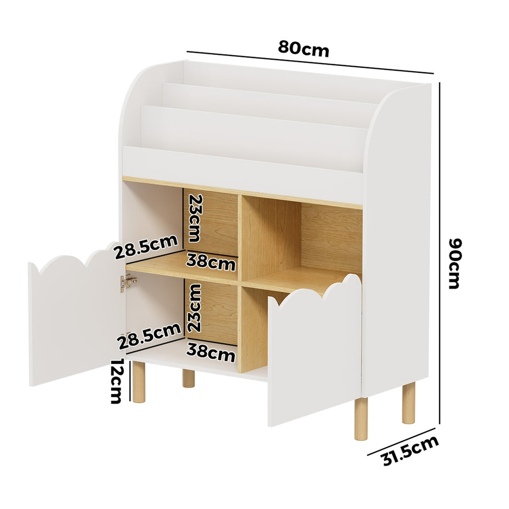 Kids Storage Bookshelf White 80x31.5x90cm