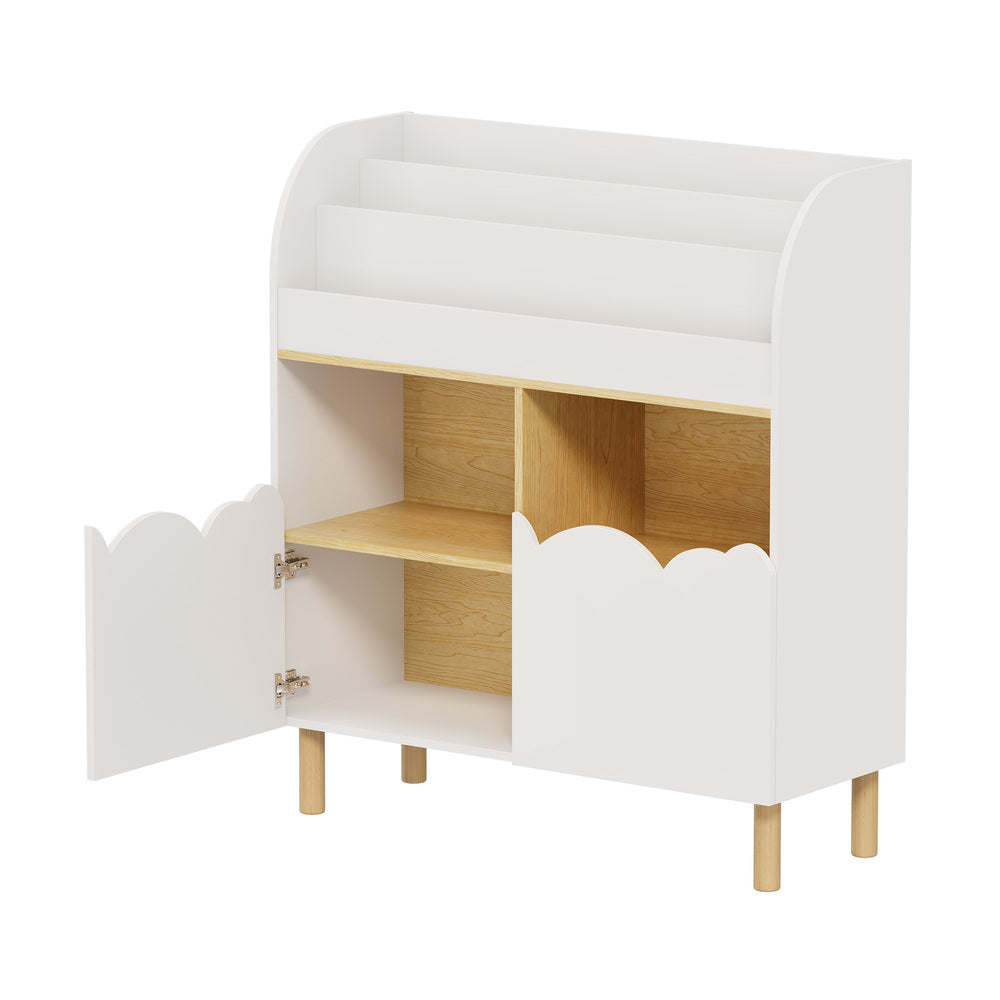 Kids Storage Bookshelf White 80x31.5x90cm