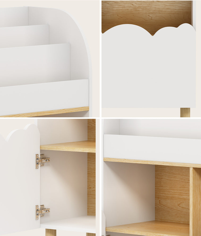 Kids Storage Bookshelf White 80x31.5x90cm