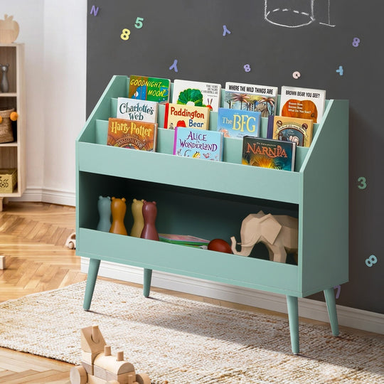 Kids Bookshelf Toy Storage Organiser Green - Kid Storage