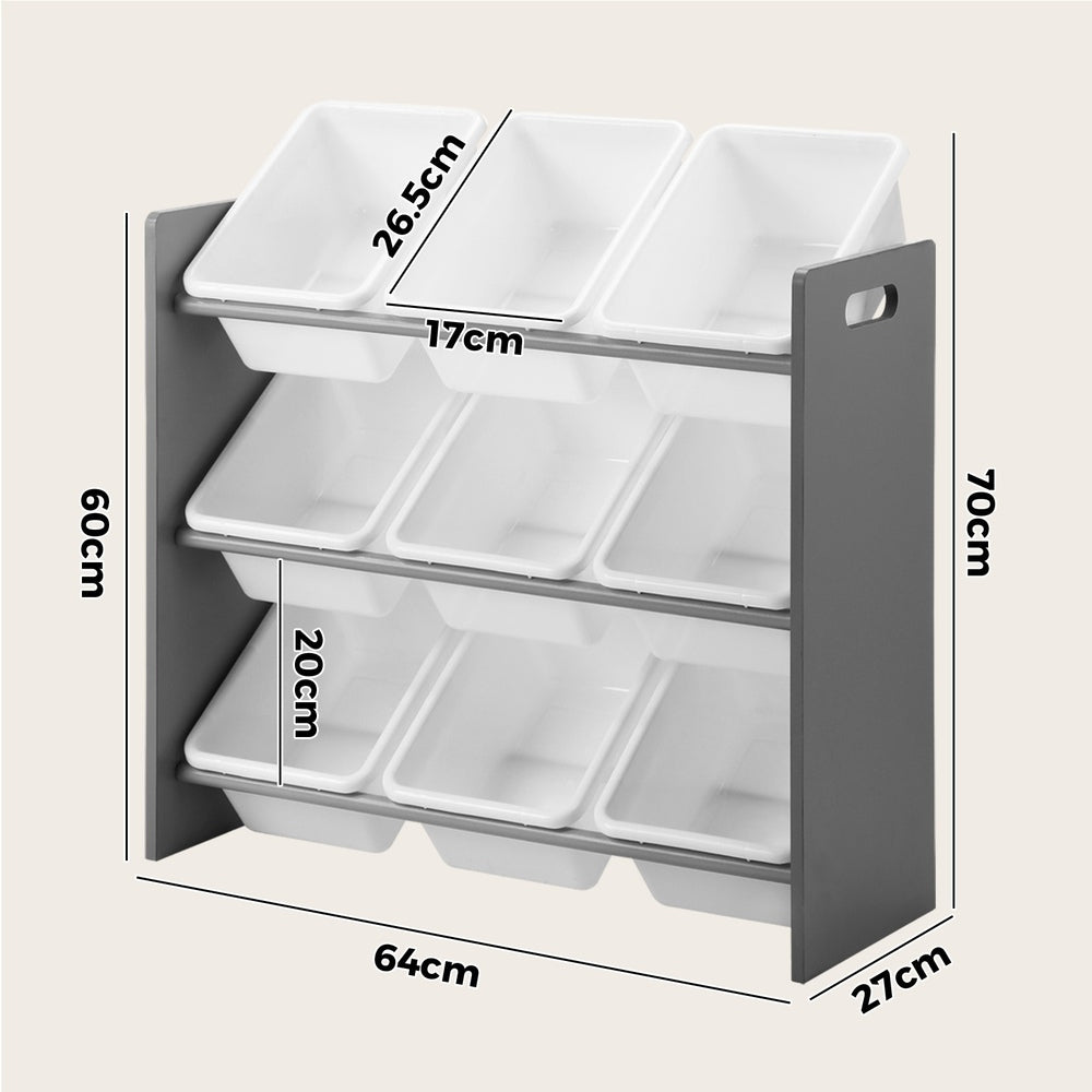Kids Storage 9 Bins Display Shelf Storage Rack