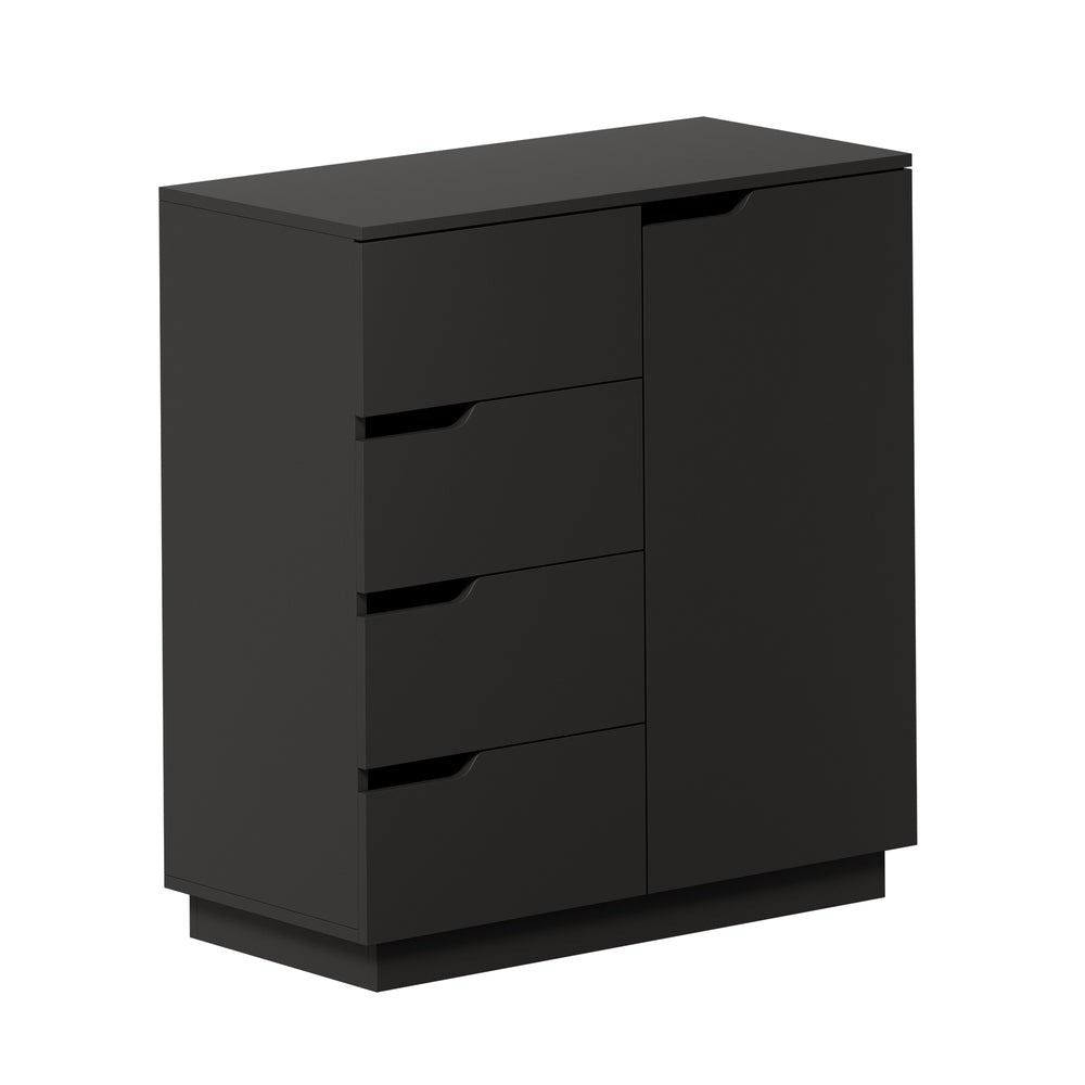 Black Buffet Cabinet 4 Drawers Cupboard | Simpledeals