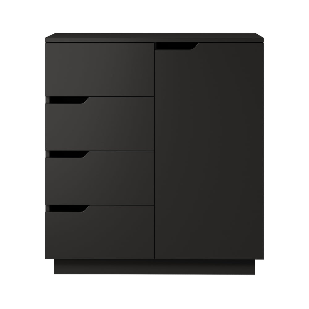 Black Buffet Cabinet 4 Drawers Cupboard | Simpledeals