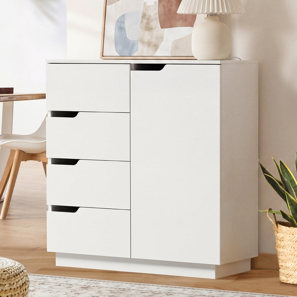 Buffet Storage Cabinet 4 Drawers White | Simpledeals