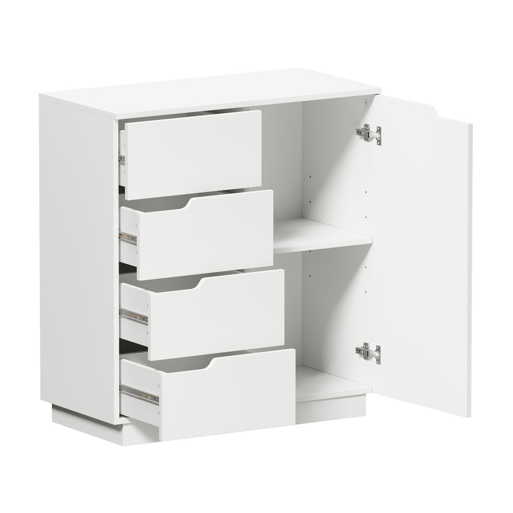 Buffet Storage Cabinet 4 Drawers White | Simpledeals