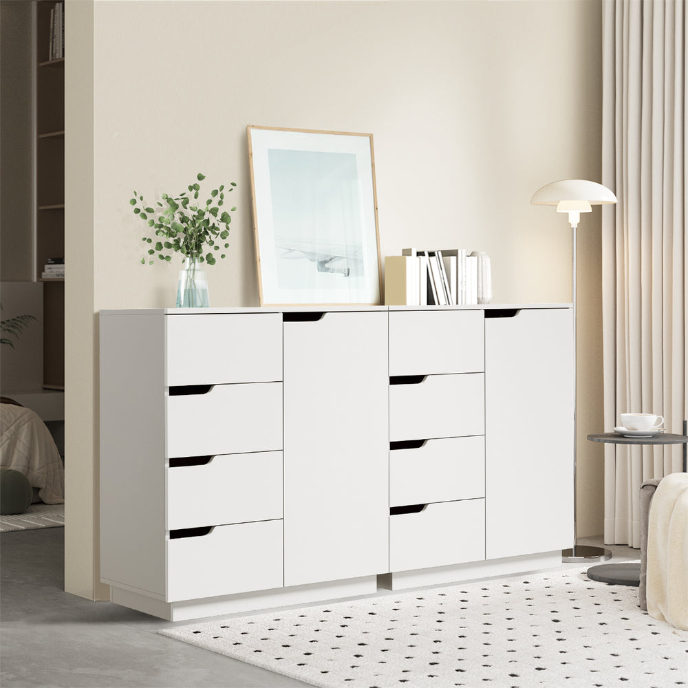 Buffet Storage Cabinet 4 Drawers White | Simpledeals