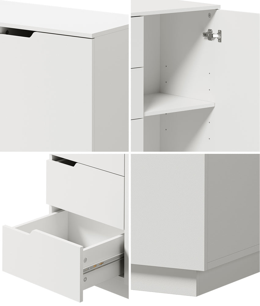 Buffet Storage Cabinet 4 Drawers White | Simpledeals