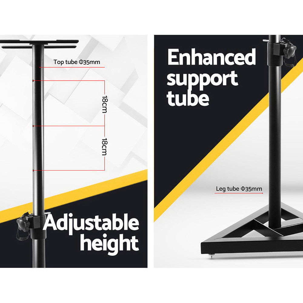Adjustable Speaker Stand 67–120cm Pair Home Studio Support