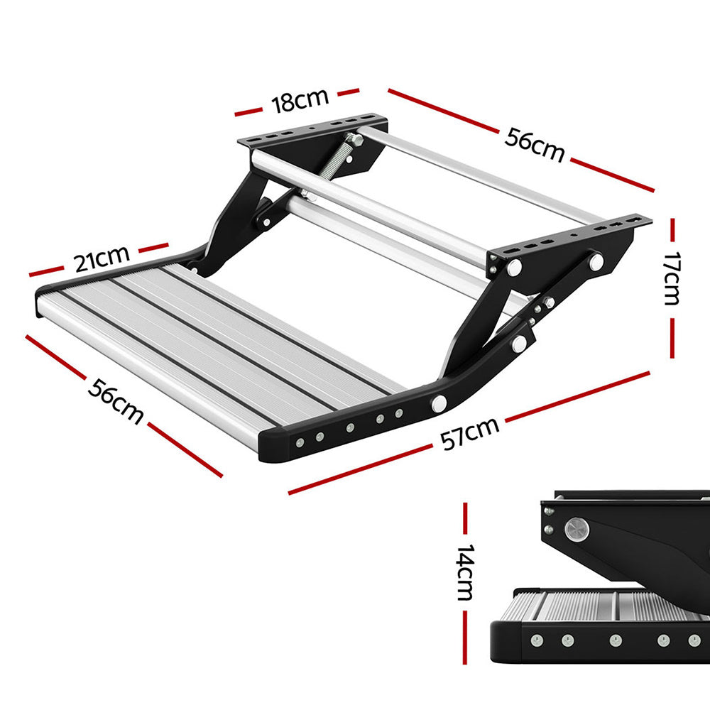 200KG Heavy Duty Caravan Step Folding Pull Out Portable RV Camper Trailer Tools
